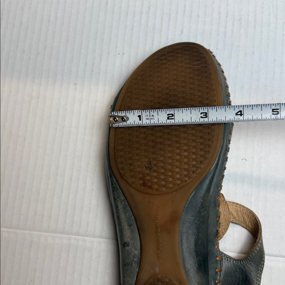 Pikolinos Leather Cutout Slingback Sandals EU 41 Gray Green Comfort Walking Shoe - Picture 12 of 12